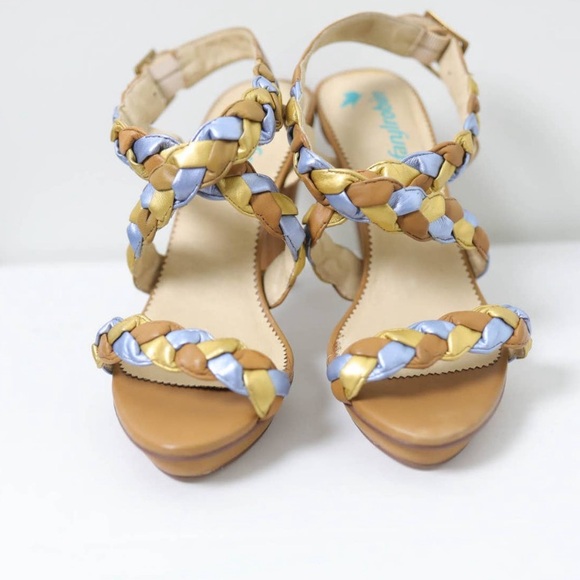 Farylrobin Tan and Gold Braided Heels - Picture 5 of 8